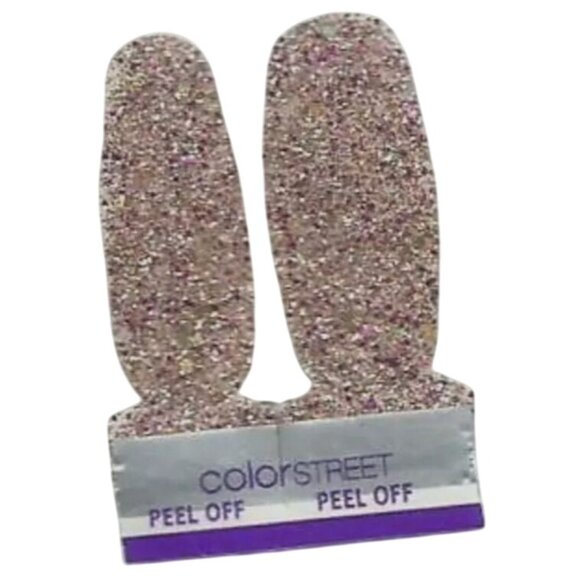 Color Street Tokyo Lights 2 Nail Polish Strips Gold Pink Glitter Twosies - Picture 1 of 2